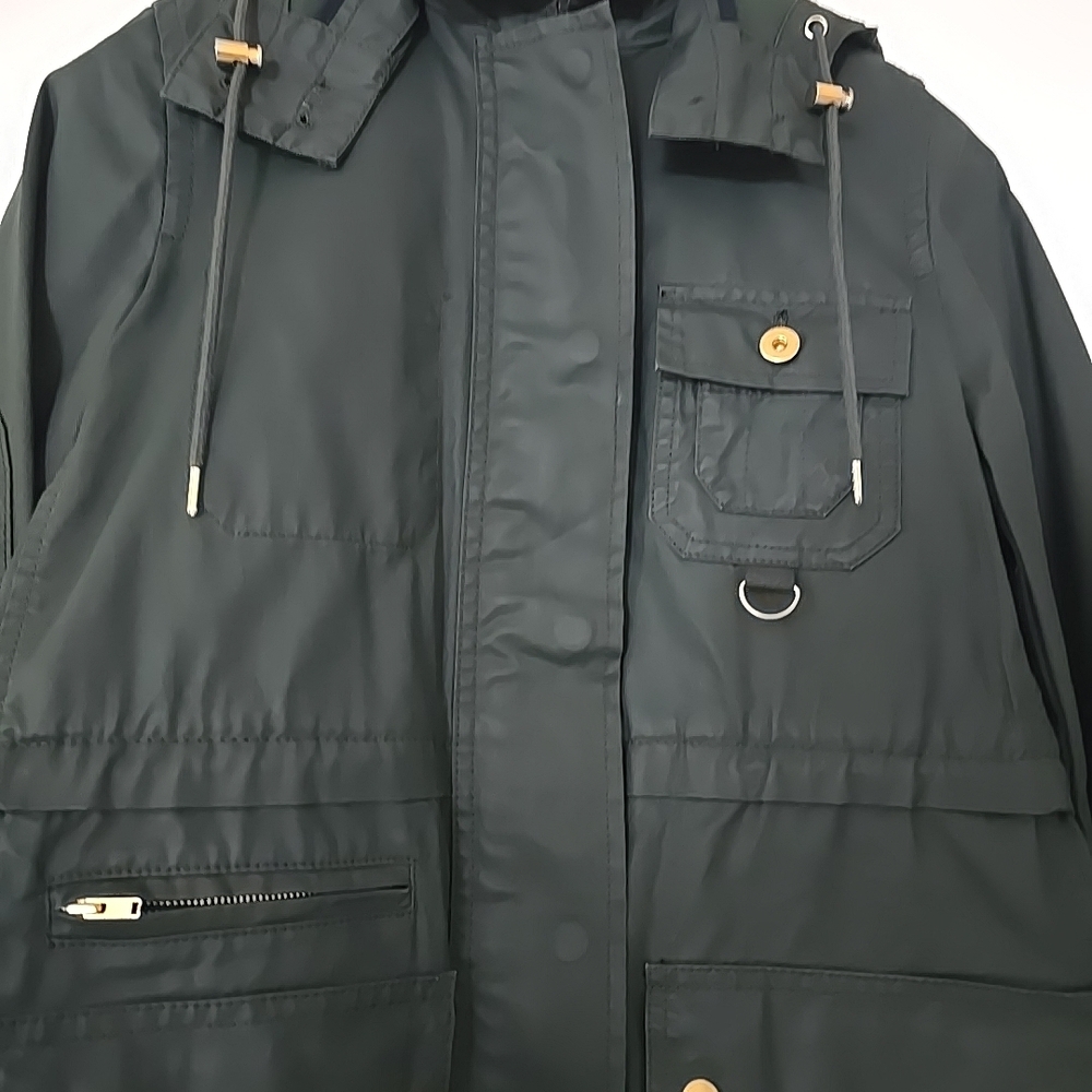 J. Crew Downtown Field Jacket XXS Army Green - Classic Utility Chore Coat Gold H - Picture 6 of 14